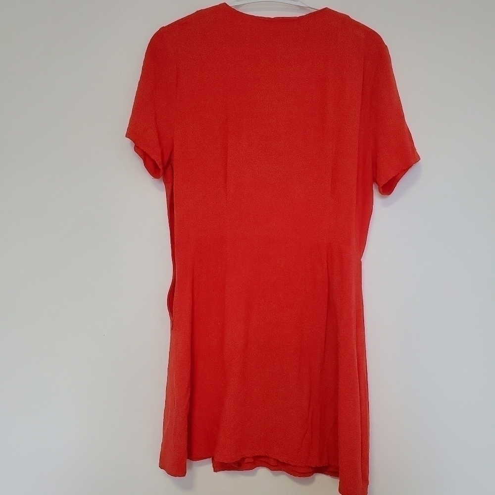 Moon River Asymmetrical Button-Down Linen Blend Mini Dress - Picture 9 of 11